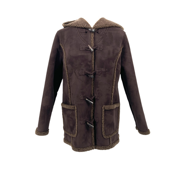 Women's L.L. Bean Faux Suede Sherpa Lined Winter Coat - Picture 7 of 10